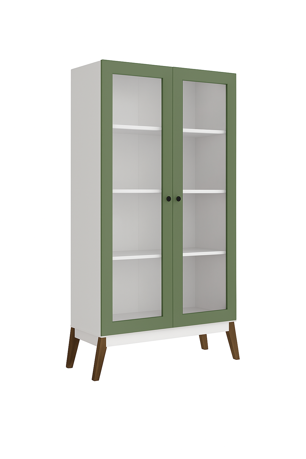 Vitrina Oslo Blanco Verde Olivo 2 puertas