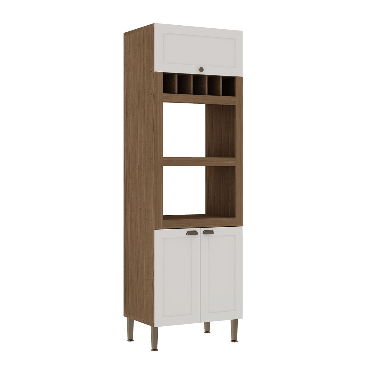 Torre de Cocina Horno y Microonda con Botellero Conecta - Blanco 1300P.0001