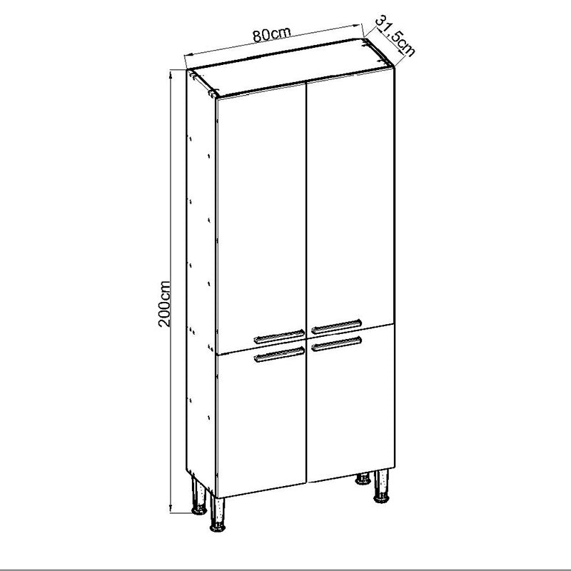 Despensa Alta de Cocina 4 Puertas Conecta 800 - Fendi 1310L.0002