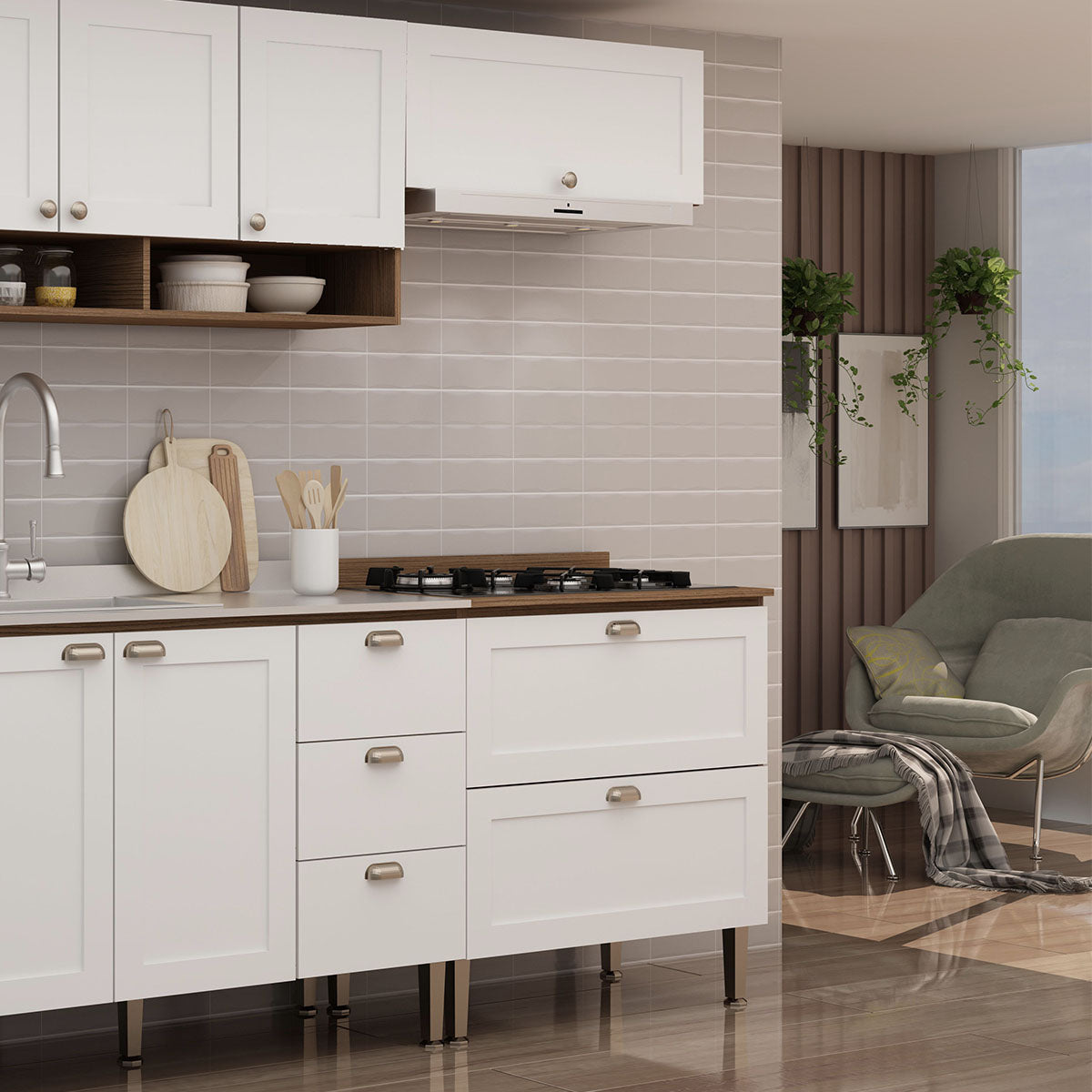 Mueble Base de Cocina 2 Cajones Conecta - Blanco 1312P.0001