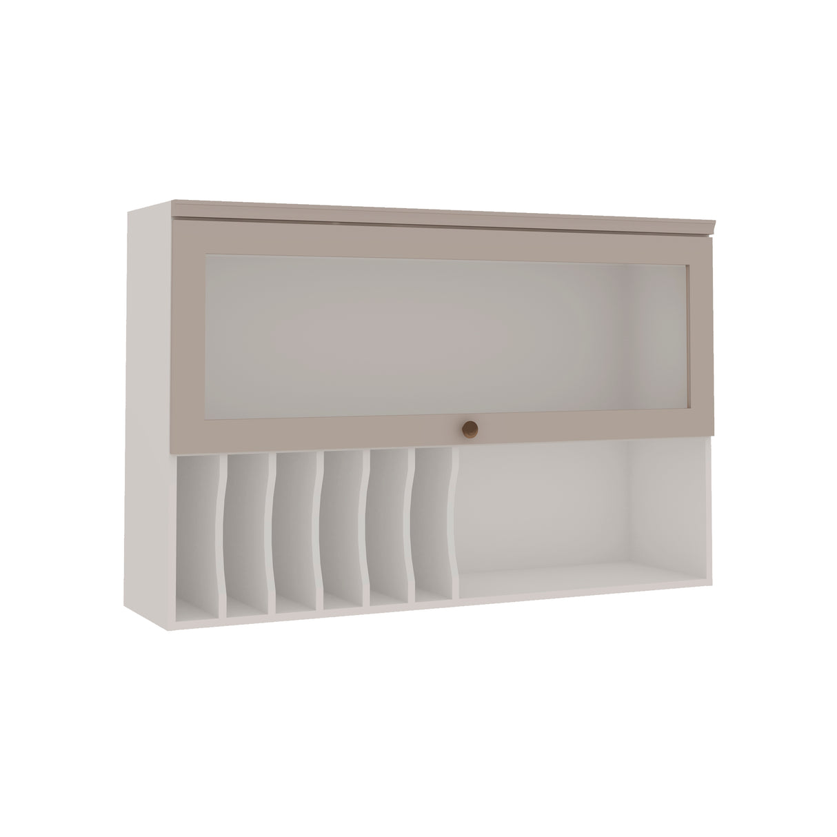Mueble Aéreo de Cocina Puerta de Vidrio y Repisa con Separadores 1200 Studio - Fendi 1510.0003