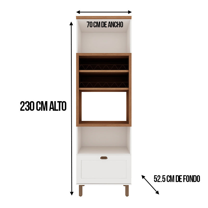 Despensa Alta de Cocina 2 Repisas Horno/ Microonda 700 Studio - Blanco 1513.0002