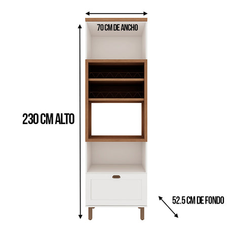 Despensa Alta de Cocina 2 Repisas Horno/ Microonda 700 Studio - Blanco 1513.0002