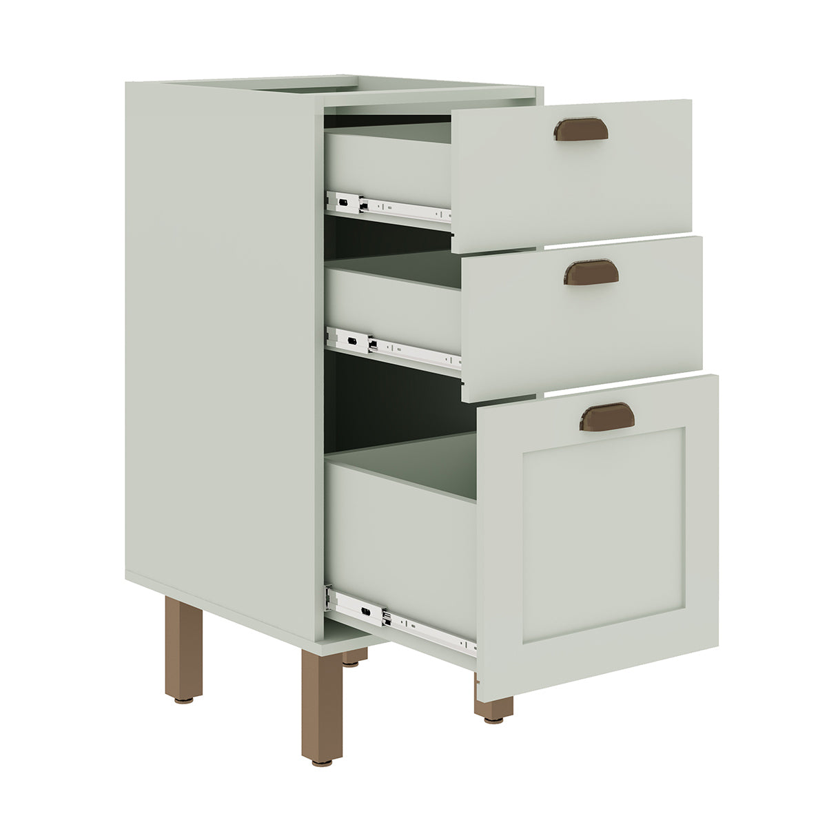 Mueble Base de Cocina 3 Cajones 400 Studio - Verde Menta 1527.0001