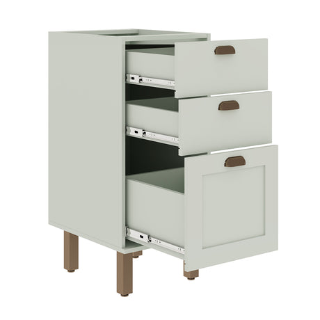 Mueble Base de Cocina 3 Cajones 400 Studio - Verde Menta 1527.0001