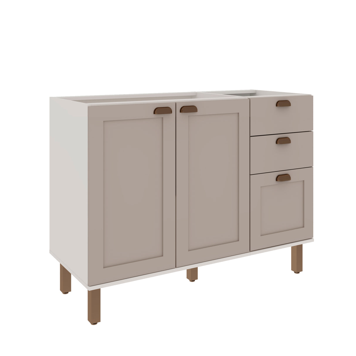 Mueble Base de Cocina 2 Puertas 3 Cajones 1200 Studio - Fendi 1532.0003