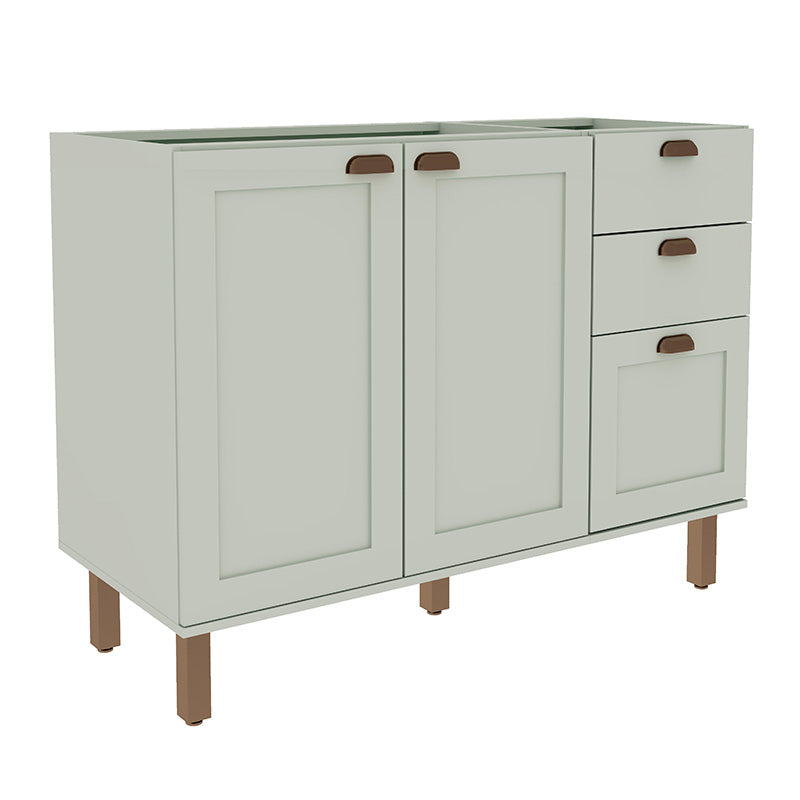 Mueble Base de Cocina 2 Puertas 3 Cajones 1200 Studio - Verde Menta 1532.0001