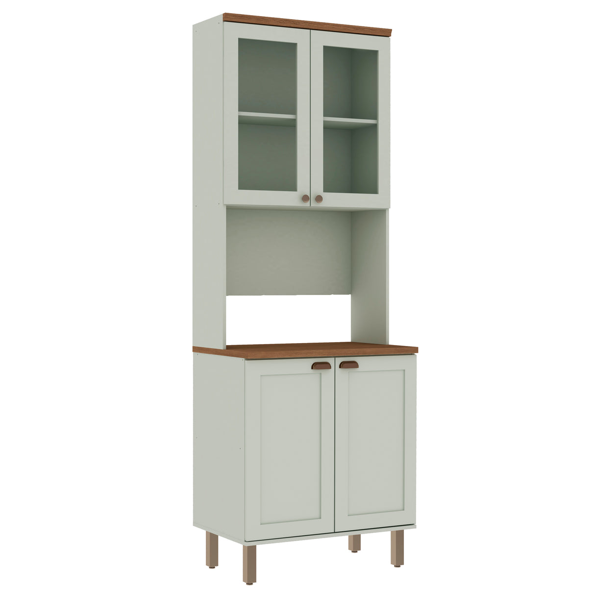 Despensa Alta de Cocina para Horno 2 Puertas de Vidrio 800 Studio - Verde Menta 1534.0001