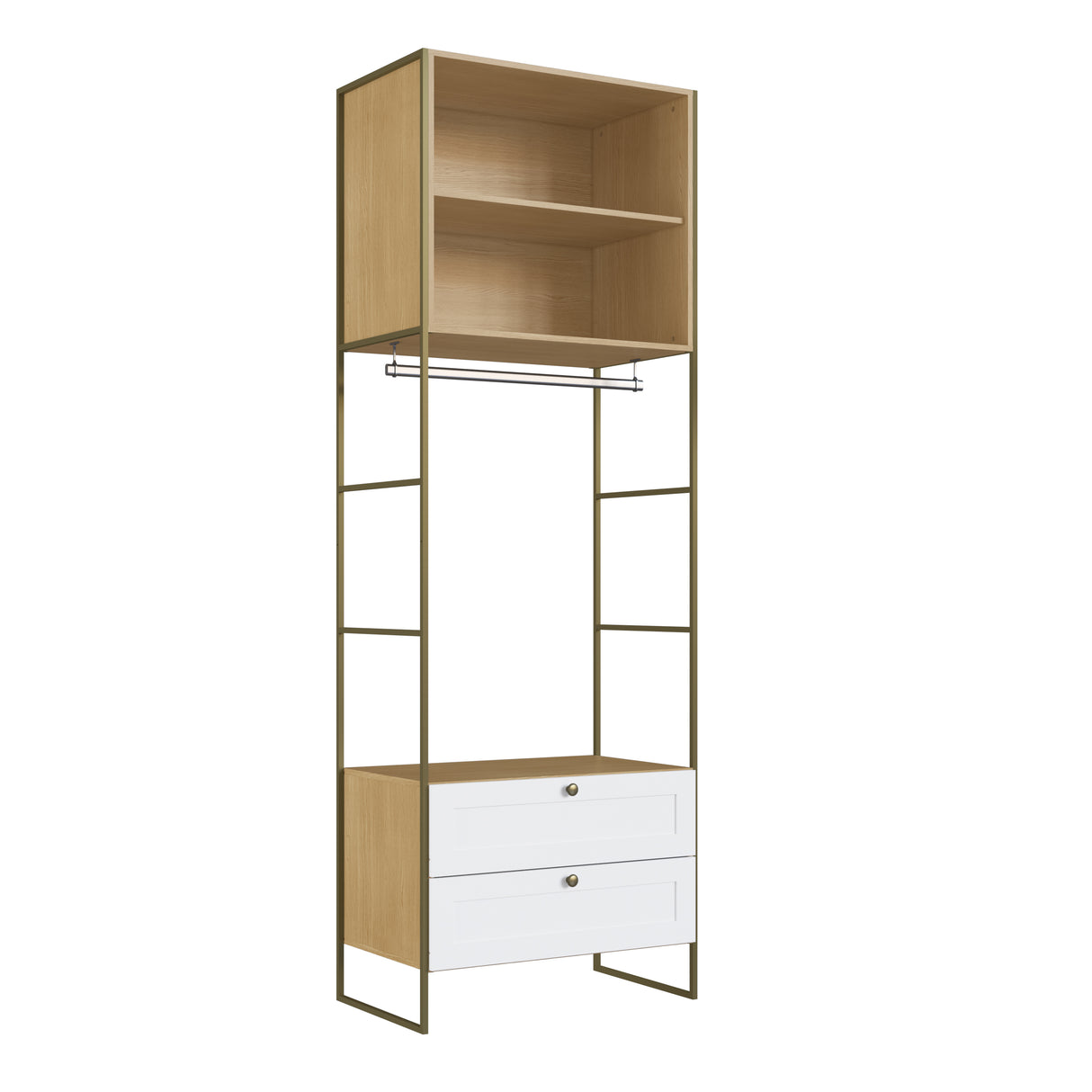 Closet Infinity 2 Cajones, Colgador 2 cajones abiertos Savana Blanco