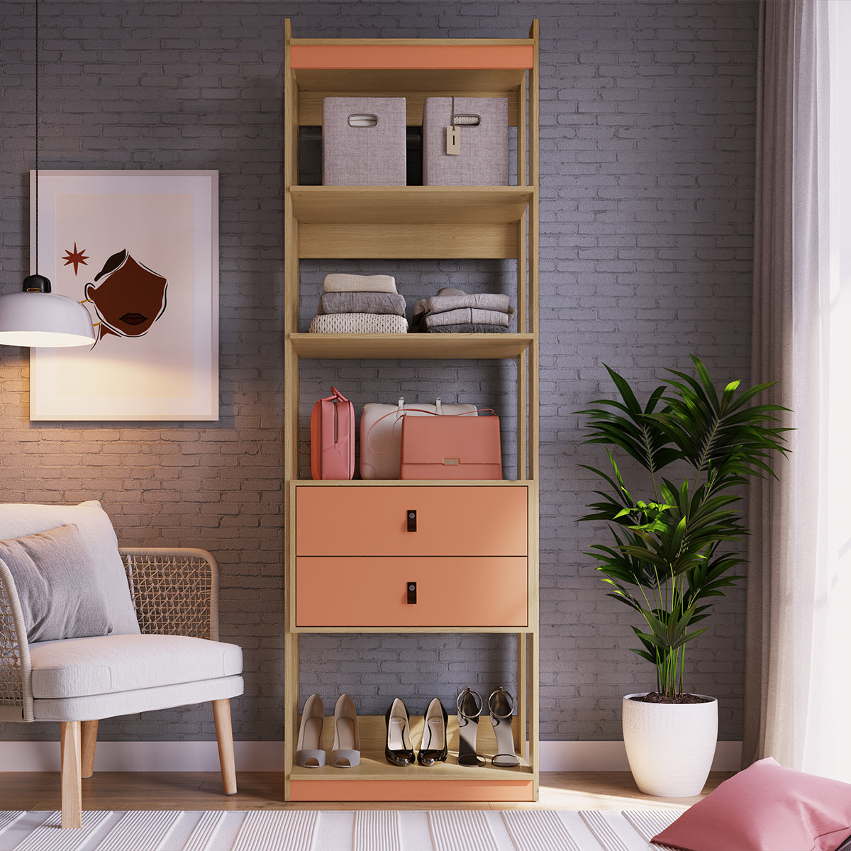 Closet Organizador 2 Cajones Madera Orange 3008.0003