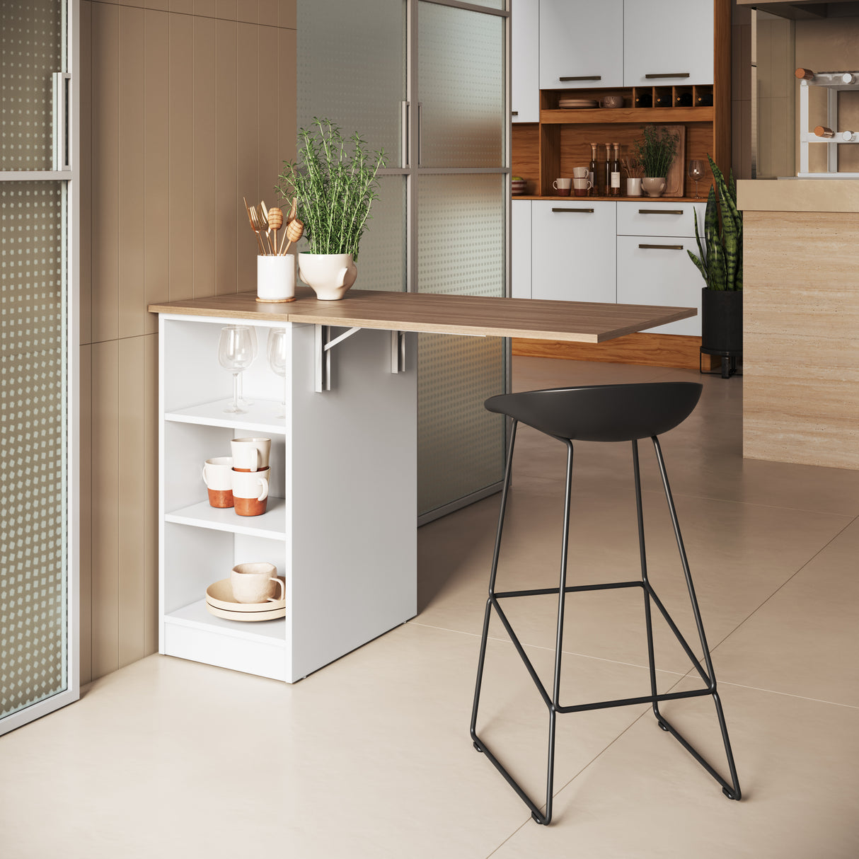 Mesa desplegable de cocina Emovell Blanco Madera B101.87