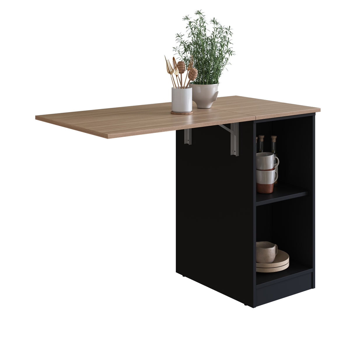 Mesa desplegable de cocina Emovell Negro Madera B101.088
