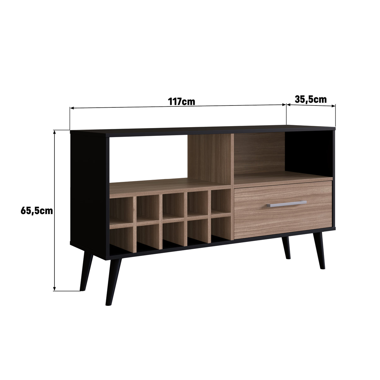 Rack Bar Arrimo Negro Castaño Emovell B107.088