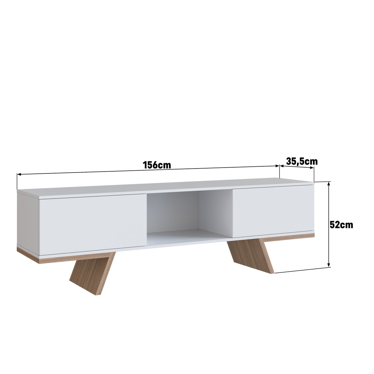 Rack Buffet 2 Puertas 1 División Blanco Castaño B110.087