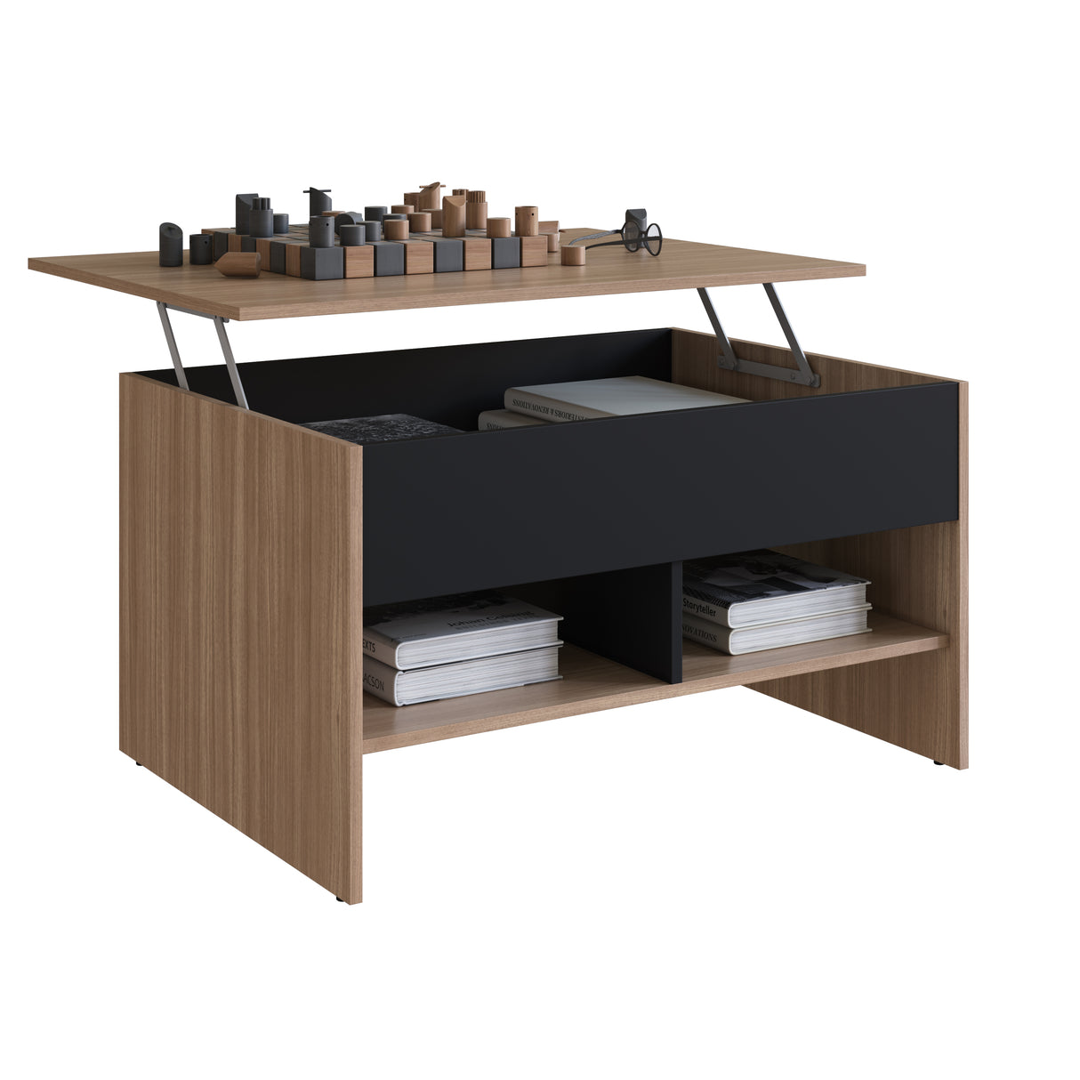 Mesa de Centro Elevable Nova Madera Negro B112.088