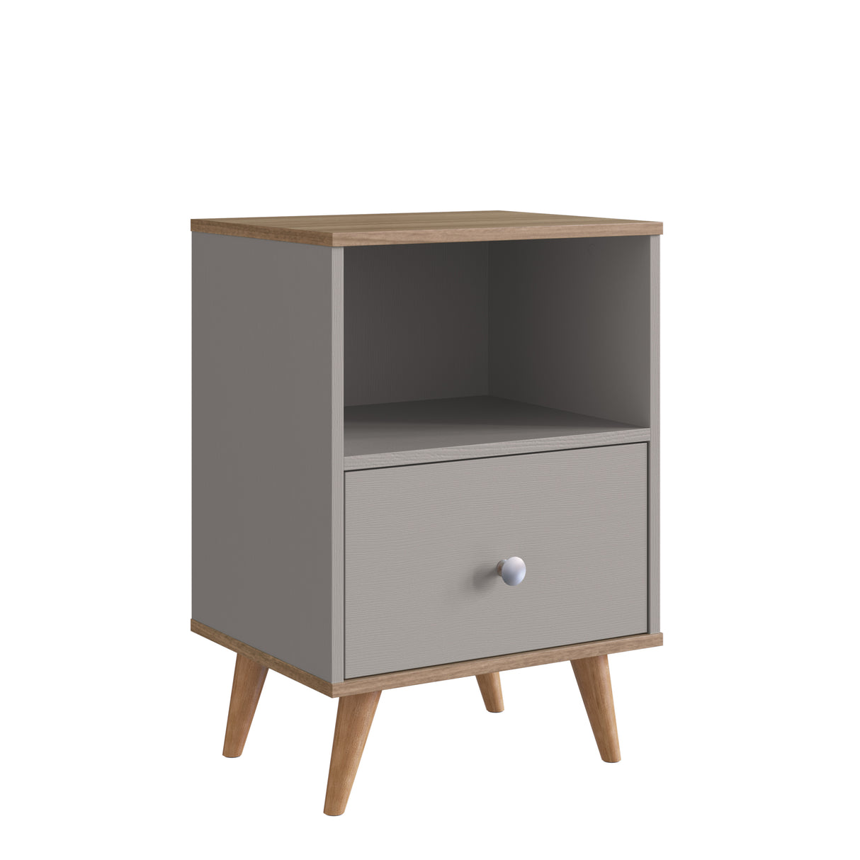 Velador Nórdico Gris Miel 1 Cajón