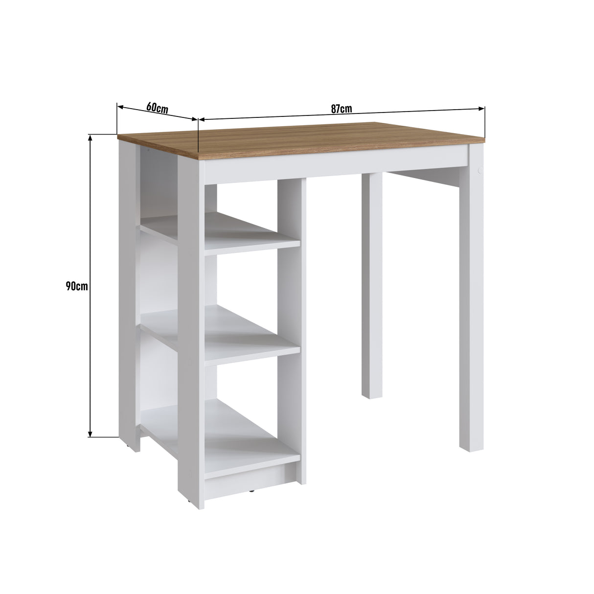 Mueble Isla para Cocina Emovell Castaño Blanco B124.069