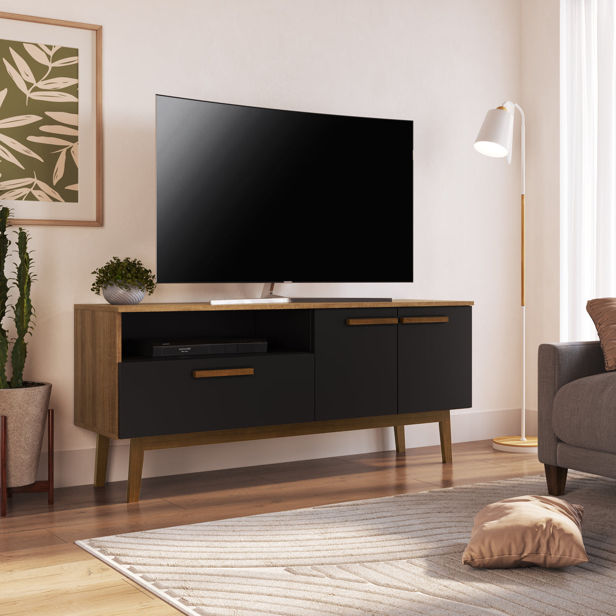 Rack Tv Barcelona Emovell Negro Castaño B170.071