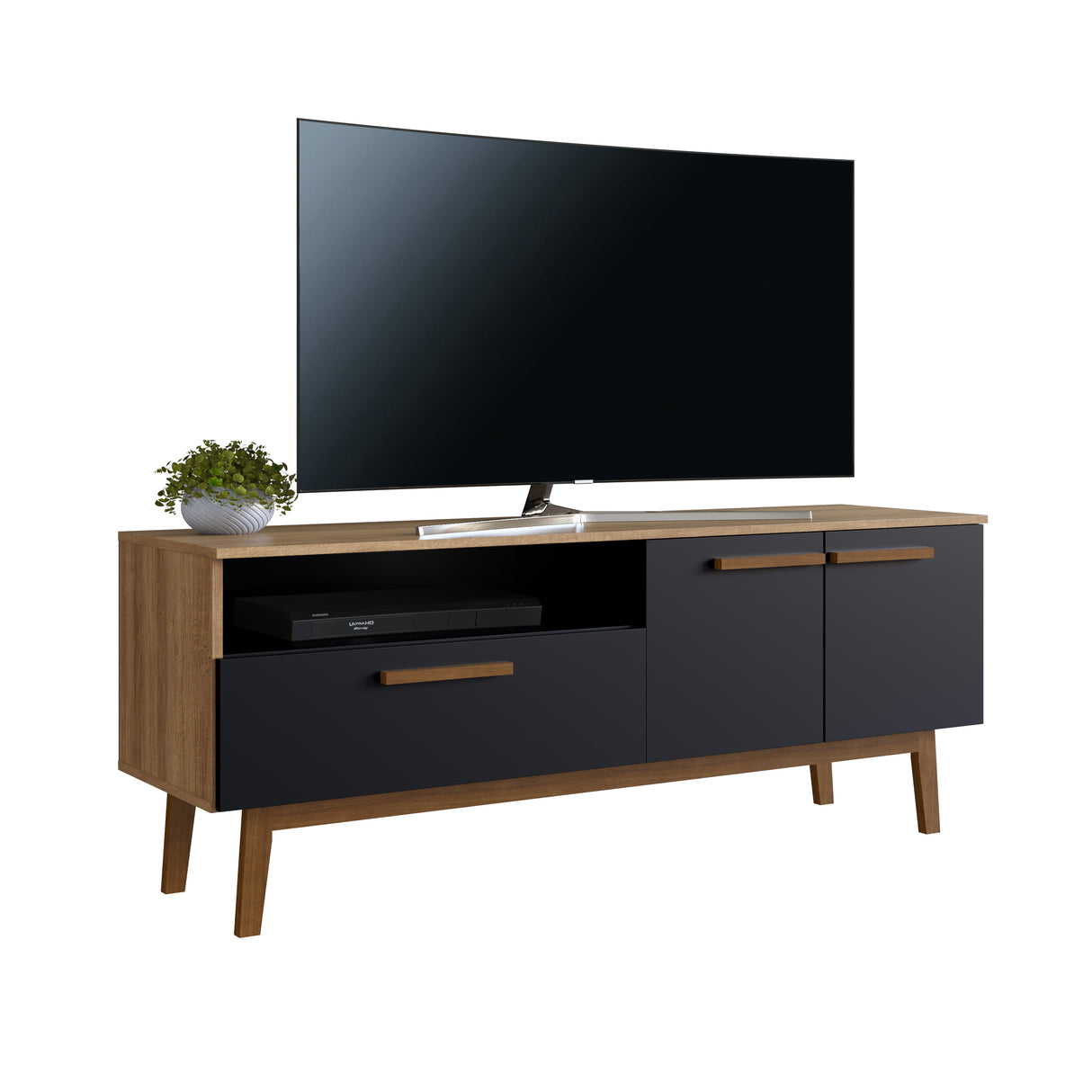 Rack Tv Barcelona Emovell Negro Castaño B170.071