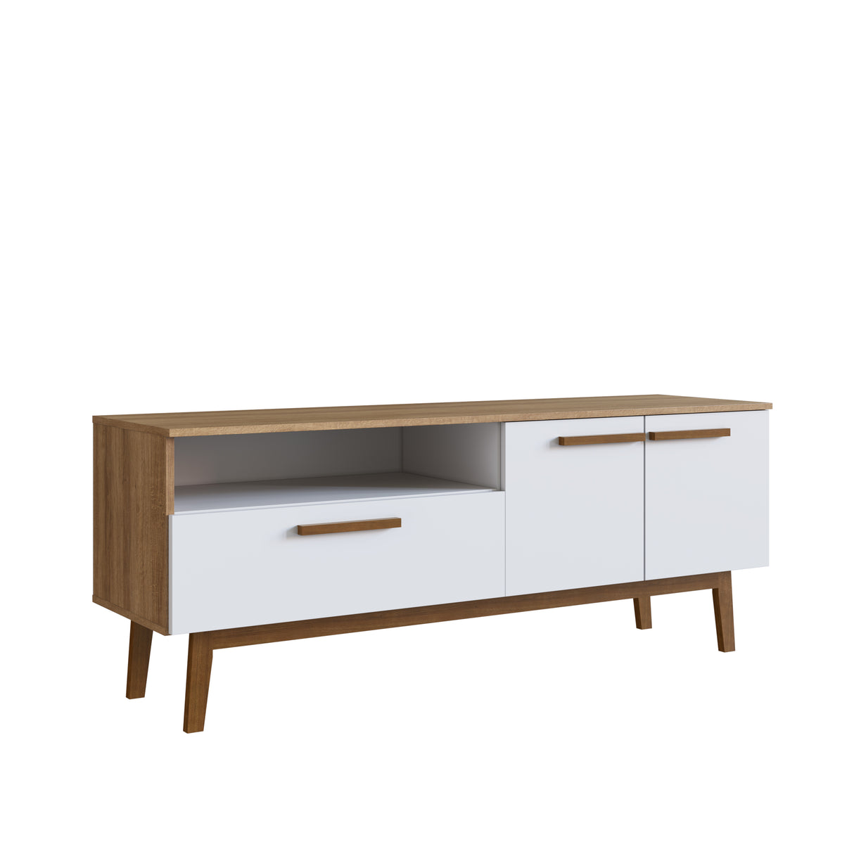 Rack Tv Barcelona Emovell Blanco Castaño B170.077