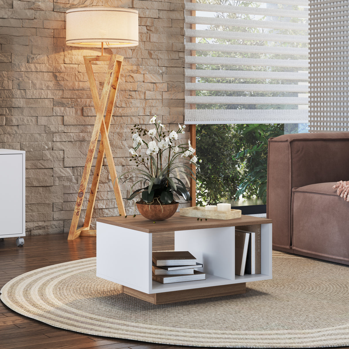 Mesa de Centro Emovell Blanco Castaño B171.087