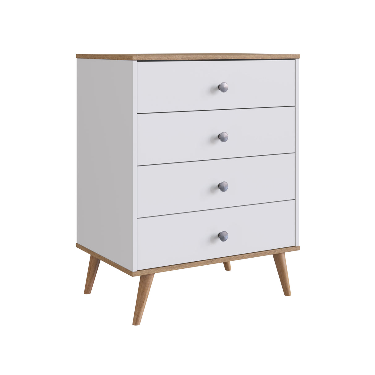 Comoda 4 Cajones Emovell Blanco Castaño B27.069