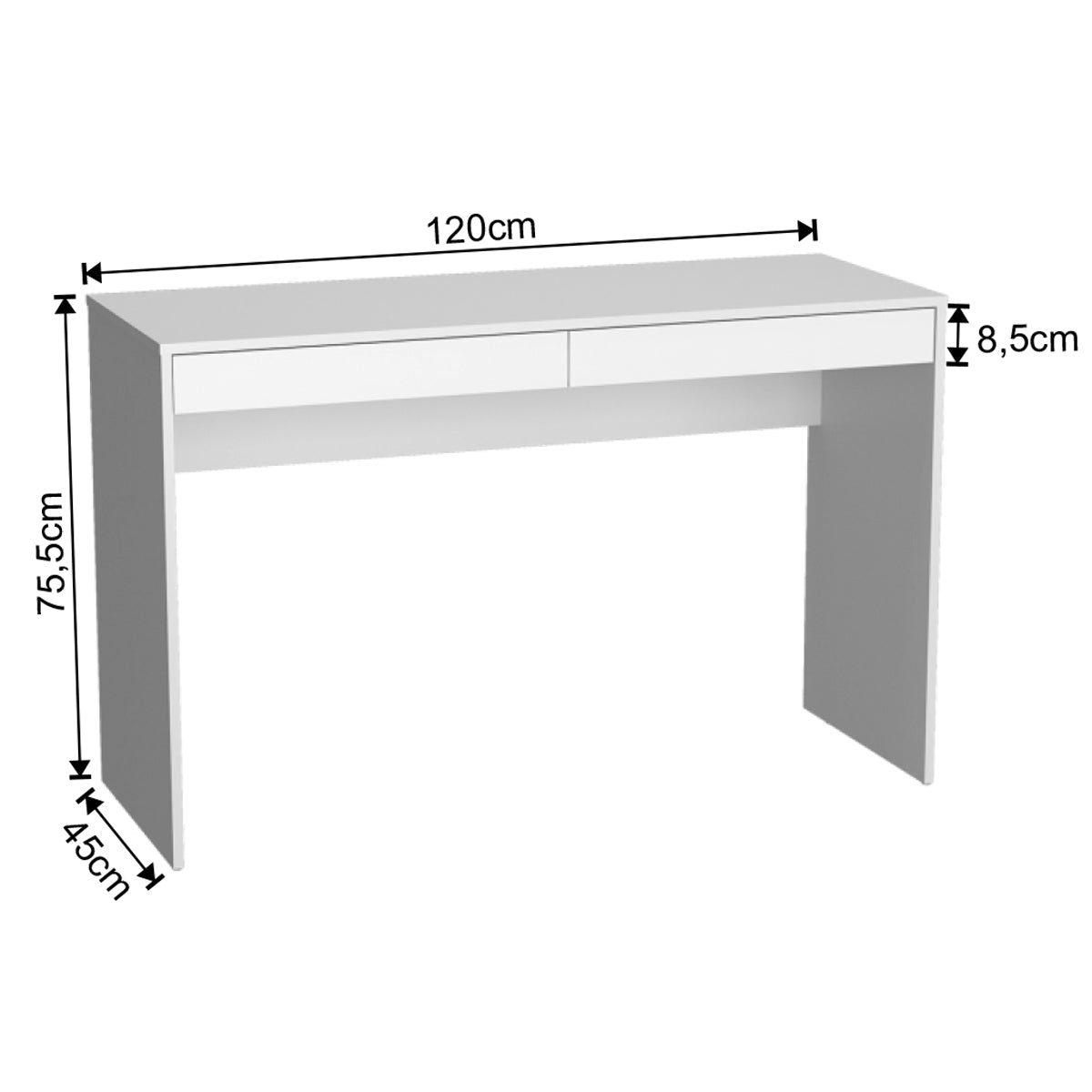 Escritorio Blanco Madrid 2 Cajones B35.038