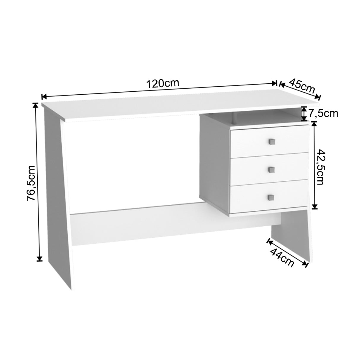 Escritorio Nova Emovell Blanco 3 Cajones B36.038