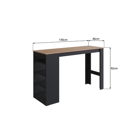 Mesa Isla de Cocina Gourmet Up con 4 Repisas Madera Negro B67.088