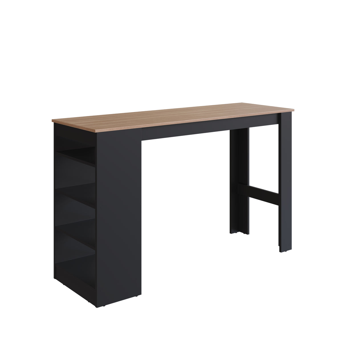Mesa Isla de Cocina Gourmet Up con 4 Repisas Madera Negro B67.088