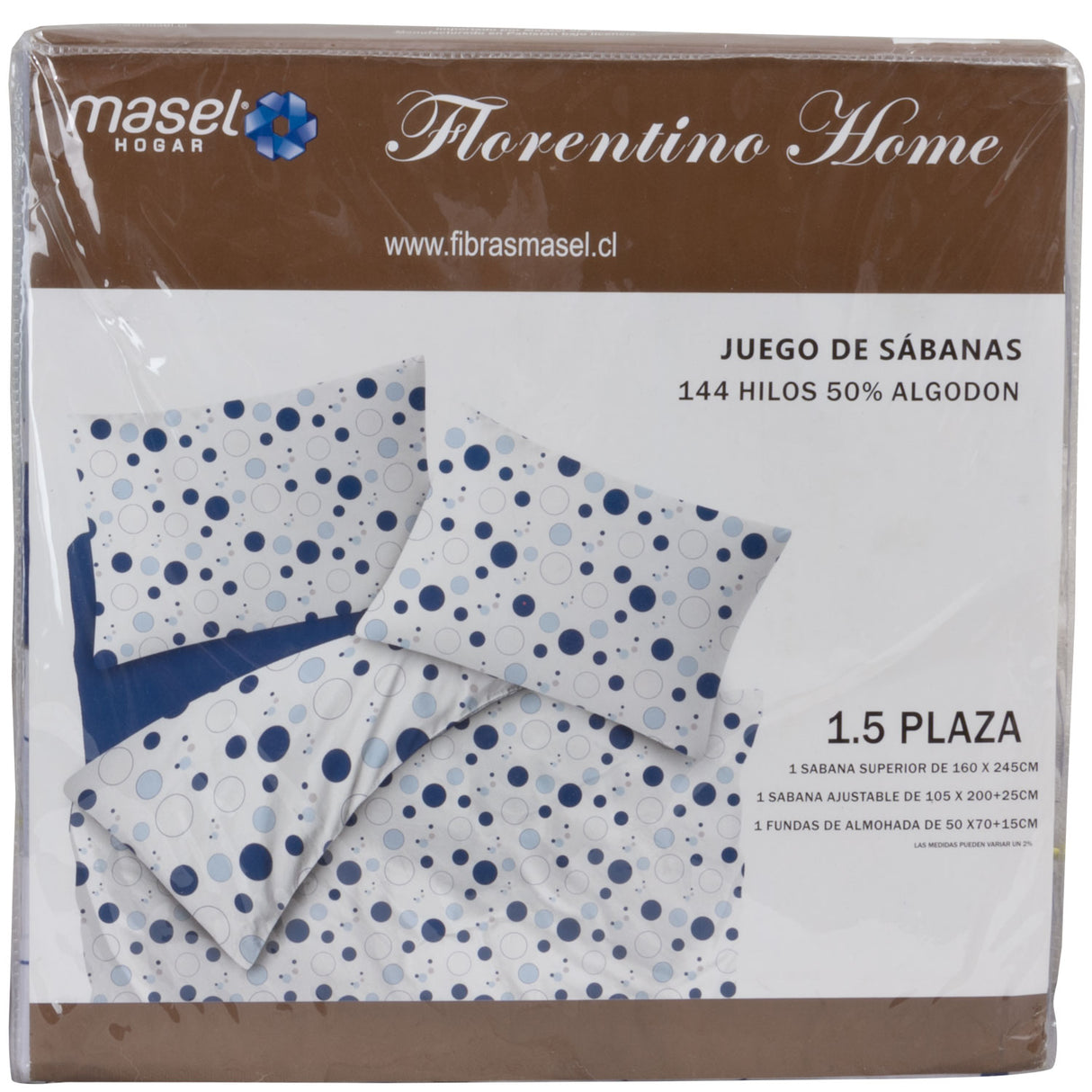 Juego de Sabanas Modelo Burbujas 2 Plazas Azul