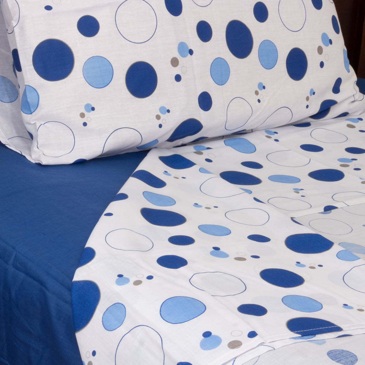 Juego de Sabanas Modelo Burbujas 2 Plazas Azul