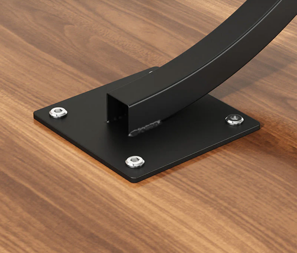 Mesa Lateral Curva Nogal 2 Niveles