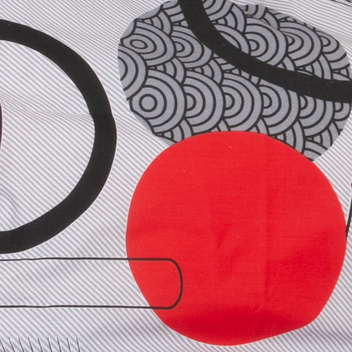 Juego de Sabanas Modelo Círculos Plaza KING Gris