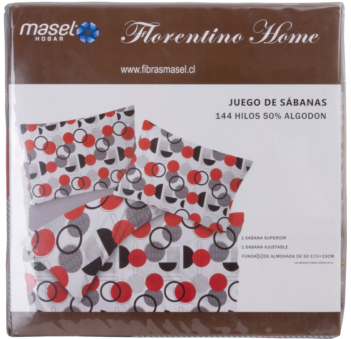 Juego de Sabanas Modelo Círculos Plaza KING Gris