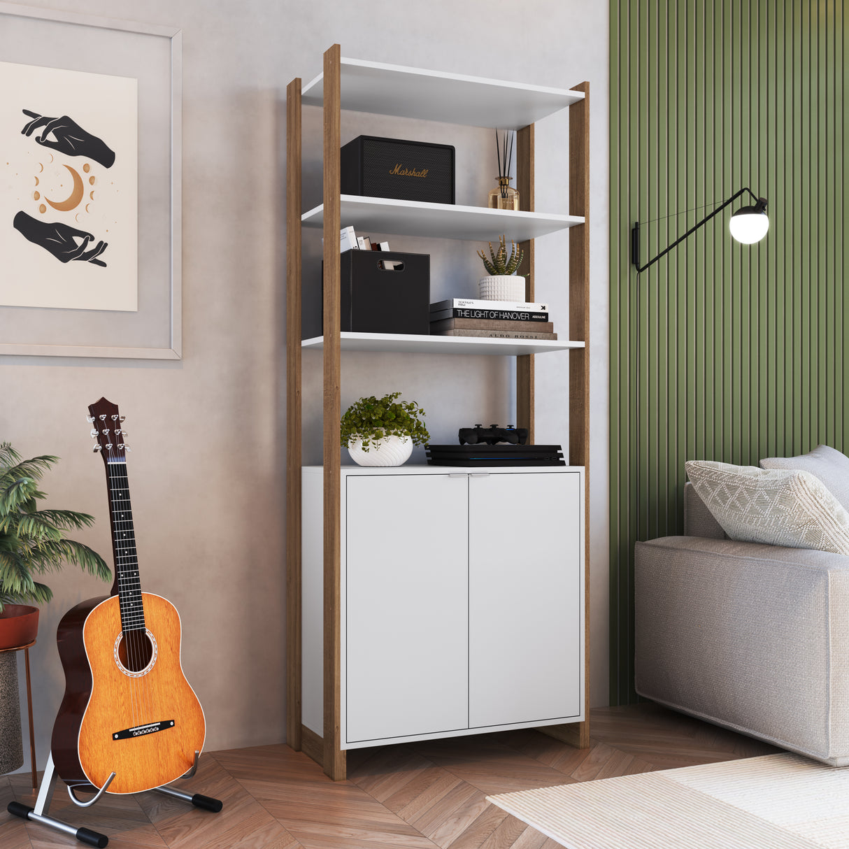 Estanteria Emovell 3 Repisas 2 Puertas Blanco EY202.077