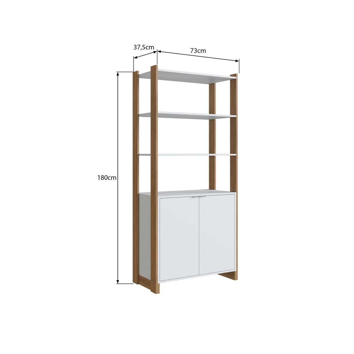 Estanteria Emovell 3 Repisas 2 Puertas Blanco EY202.077