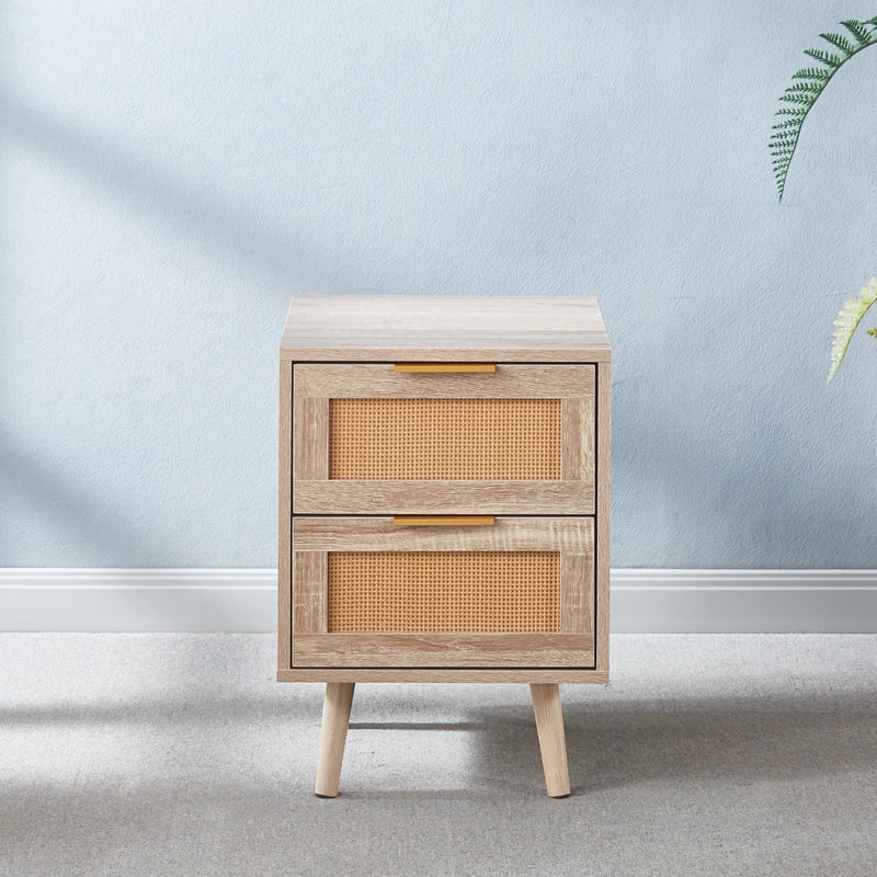 Velador Rattan Nordic 2 Cajones