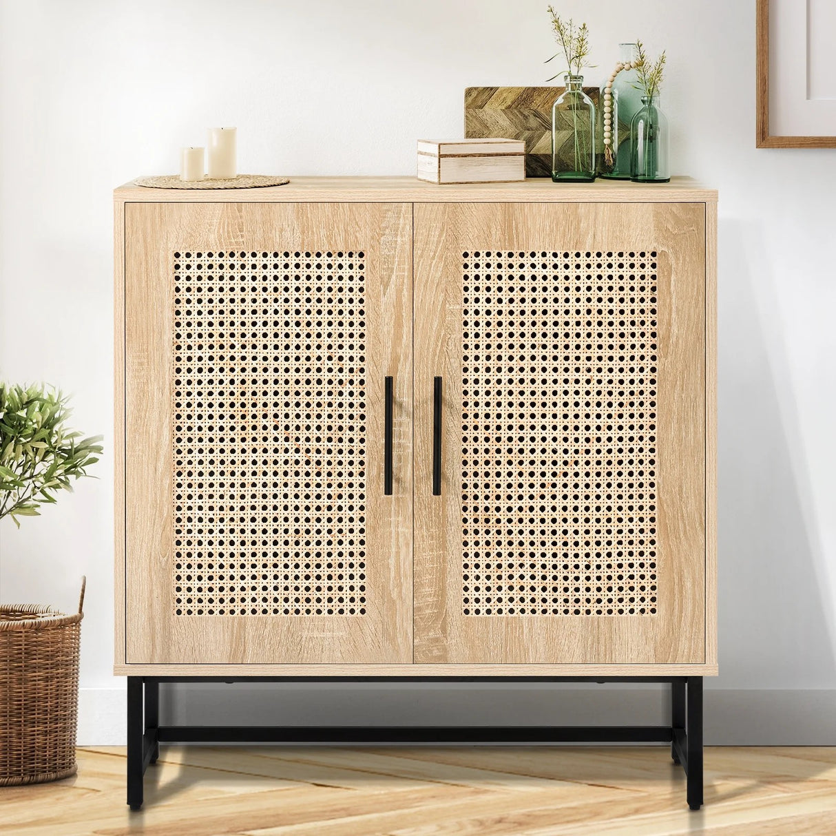 Aparador Rattan Nature con Base Metálica