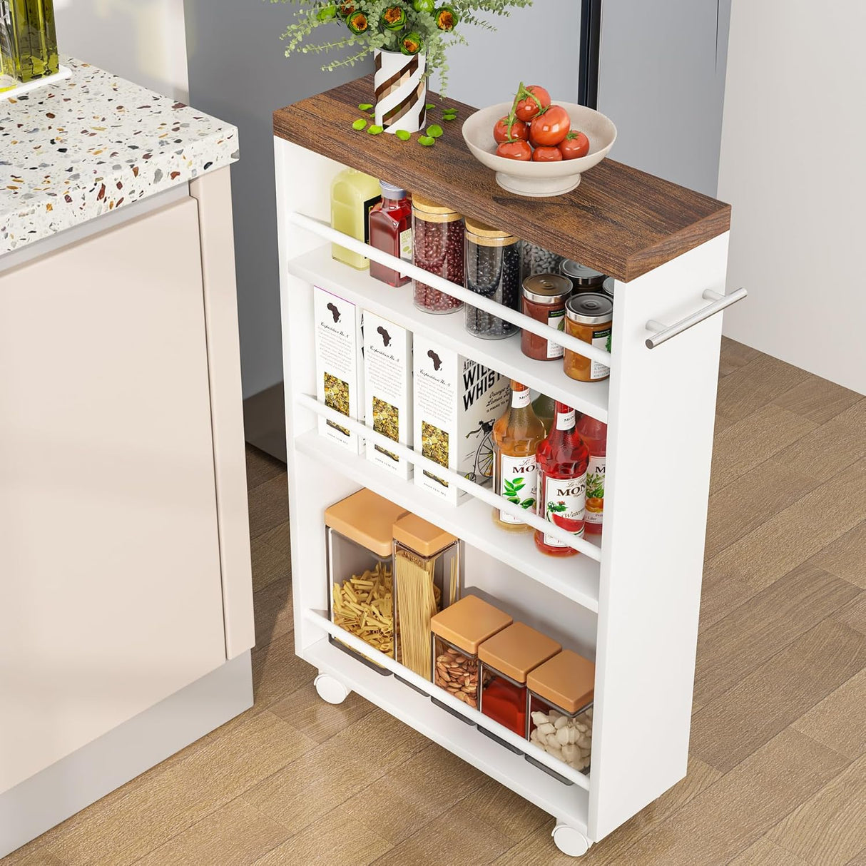 Organizador Angosto para Cocina con Ruedas