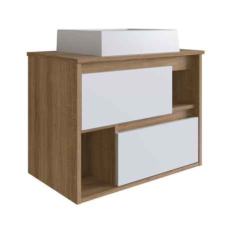 Vanitorio Mural Nova Blanco Castaño con Lavamanos LVP03.077