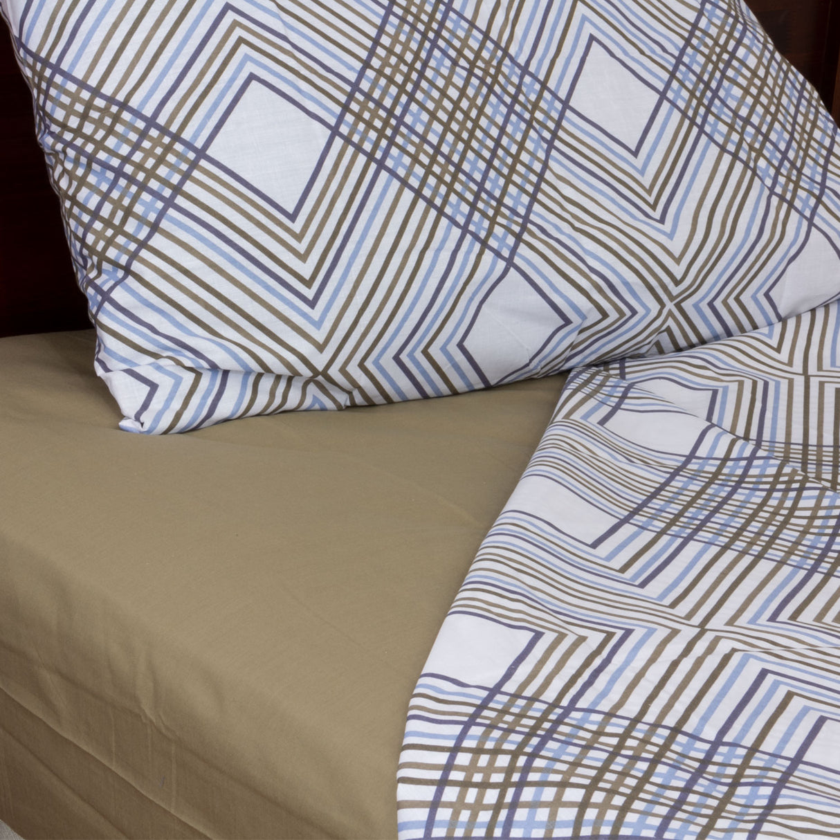 Juego de Sabanas Modelo Line 2 Plazas Taupe