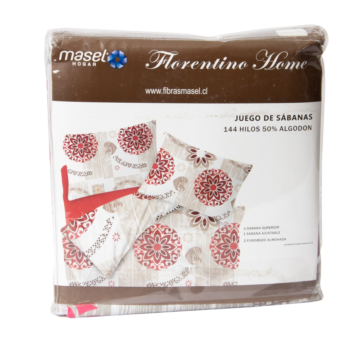 Juego de Sabanas Modelo Mandala 1,5 Plazas Rojo