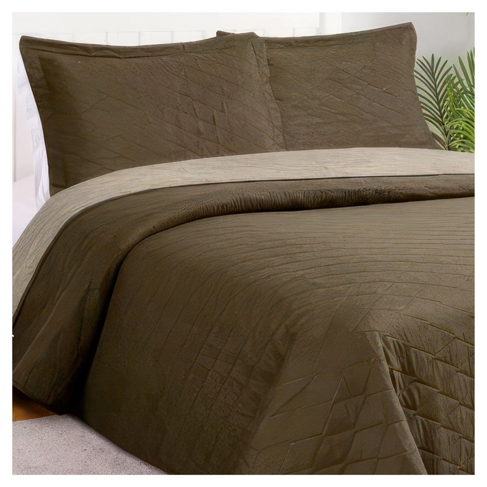 Quilt Bicolor Reversible Masel 2,5 Plazas Tabaco-Beige
