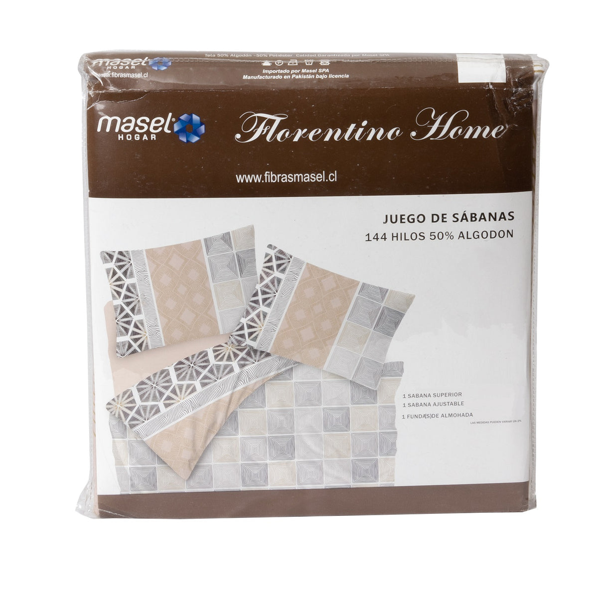 Juego de Sabanas Modelo Tie Plaza KING Beige