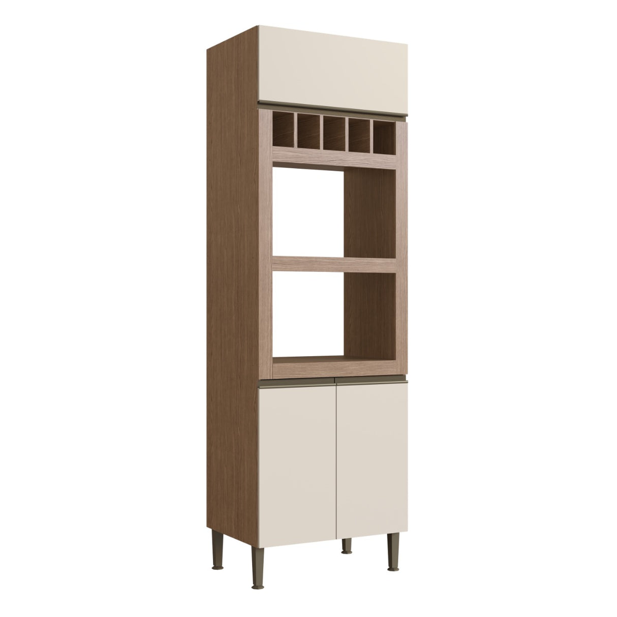 Torre de Cocina Horno y Microonda con Botellero Conecta - Off White 1300M.0001