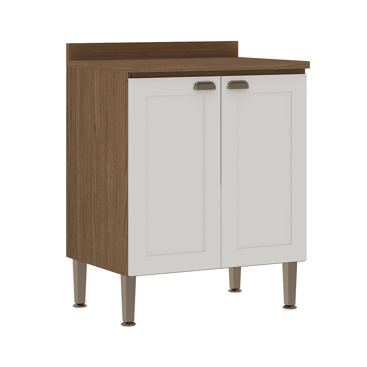 Mueble Base de Cocina 2 Puertas Conecta - Ebano Fosco Blanco 1304P.0001