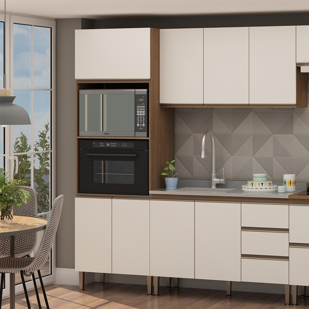 Torre de Cocina Horno y Microonda Conecta - Off White 1307M.0001