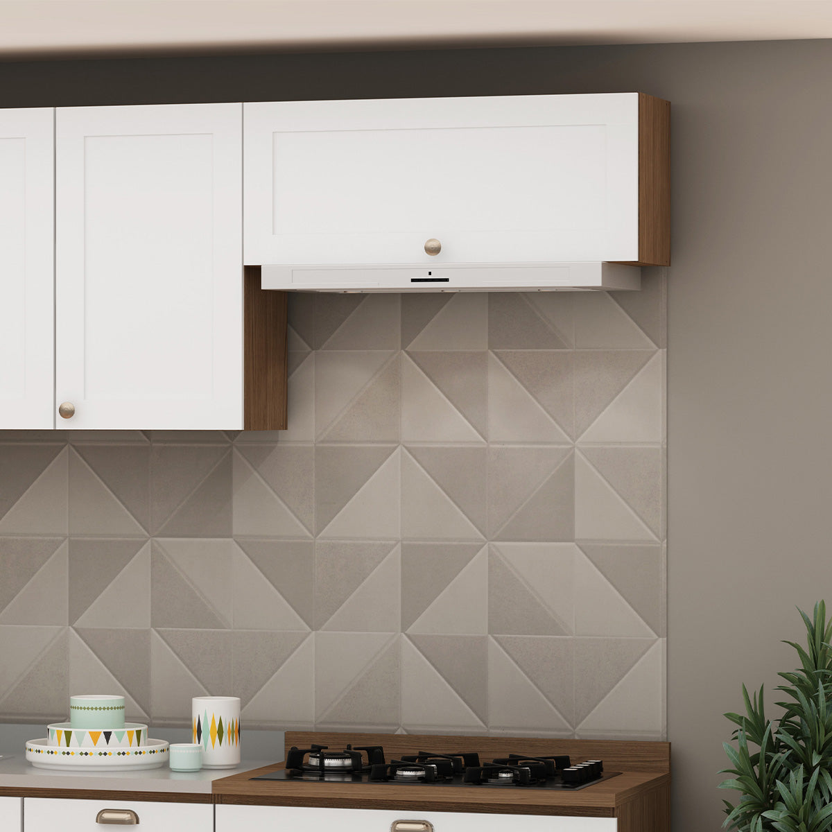 Mueble Mural de Cocina Aéreo 800 1 Puerta Conecta - Blanco 1309P.0001