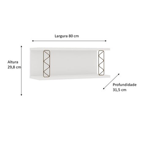 Repisa Doble 80 cm Studio - Blanco 1509.0002